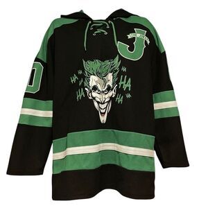 DC Comics Batman The Joker Hooded Hockey Jersey Men’s Small